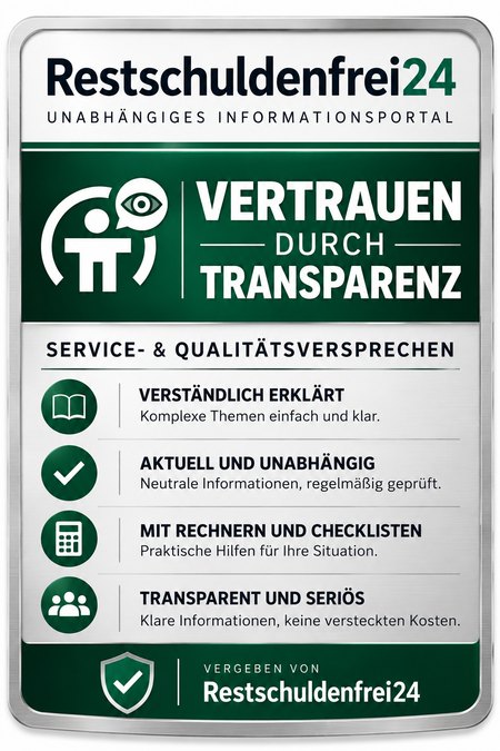 Siegel Restschuldenfrei24: Vertrauen durch Transparenz